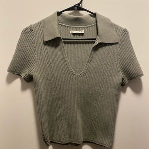 Abercrombie & Fitch Ribbed Short Sleeve Knit Polo, Women’s US Medium
